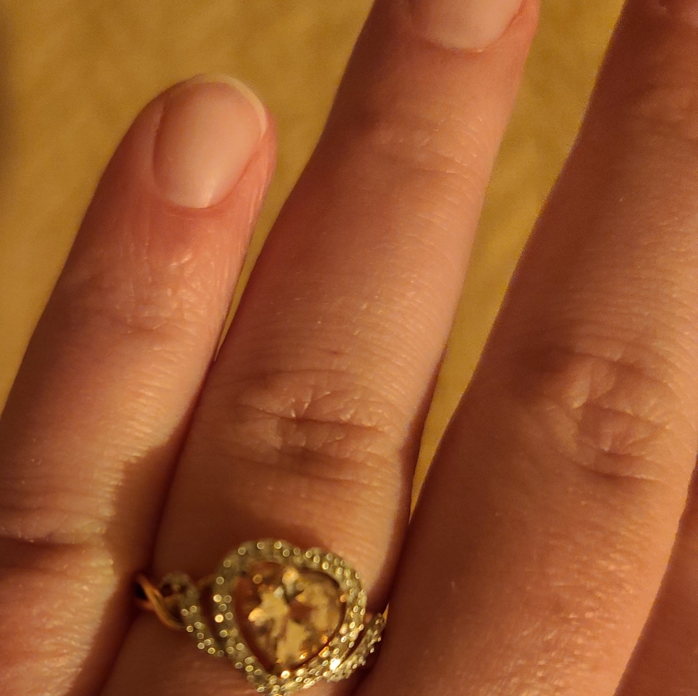 Kay's rose gold heart moissanite ring